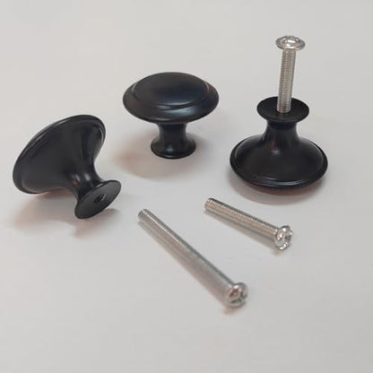 12 Pack Kitchen Cabinet Knobs, Dresser Drawer Knob with Screws, Round Cabinet Knobs, Round Drawer Knob (Black) - color: Black