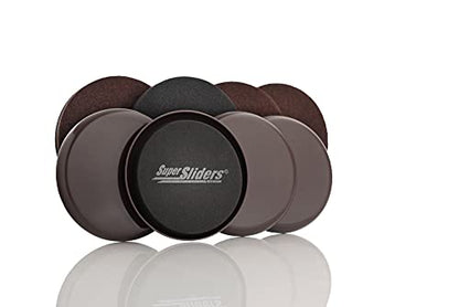 Super Sliders 3 1/2" Reusable Furniture Movers Sliders for Carpet and Hardwood, Brown (8 Pack) - color: Brown, size: 8 Pack