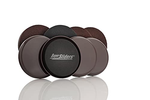 Super Sliders 3 1/2" Reusable Furniture Movers Sliders for Carpet and Hardwood, Brown (8 Pack) - color: Brown, size: 8 Pack
