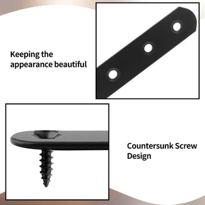 Jiozermi 8 Pcs Straight Brace, Flat Brace 3.9” x 0.8”, Stainless Steel Straight Bracket, Mending Joining Plates for Wood, Board, Bed Frame, Furniture & Shelves, Matte Black - size: Black, 3.9” x 0.8”, 8 Pcs