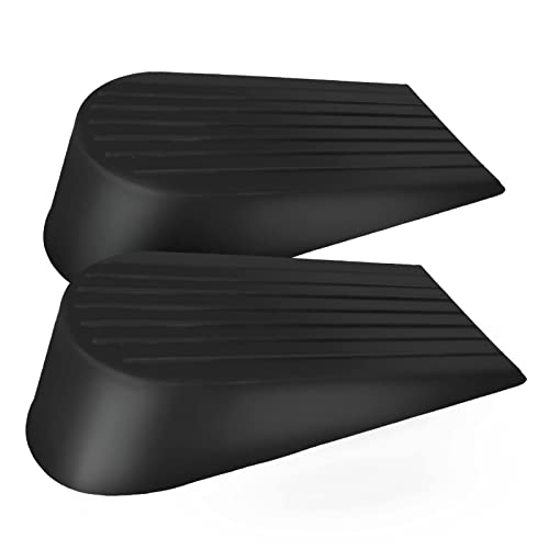 Extra Large Rubber Door Stoppers - Heavy Duty Door Stop Wedge, Jumbo Flexible Door Holder - Black 2 Pack - Non Marking Anti Slip Jammer - color: Black, size: 2 Pack