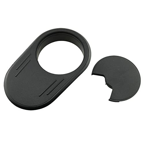 HJGarden 2PCS 60mm Oval Desk Grommets, Oval Desk Gasket with Lid, Desk Wire Cord Cable Grommets Hole Cover for Office PC Desk Cable Cord Organizer Plastic Cover, Black