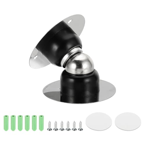 uxcell 1.9" Magnetic Door Stoppers, Wall Floor Mounted Magnetic Door Catch Holder, Stainless Steel Door Stops for Bedroom, Bathroom, Kitchen, Office, Black - color: Black, size: 1.9"