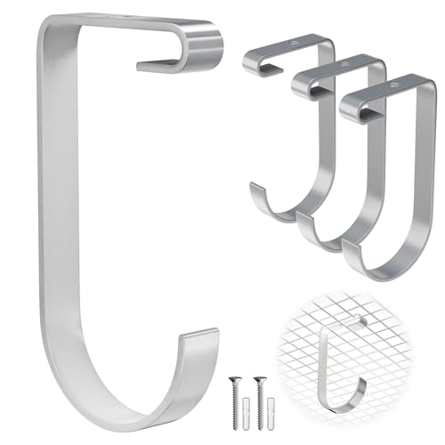Bike Hooks for Garage Ceiling Storage Racks, 4 Pack Heavy-Duty Steel Thickened Flat Hooks, Supports Up to 50 lbs, Bike Hanger Add-On Overhead Garage Storage Rack & Wall Shelving, White - color: White