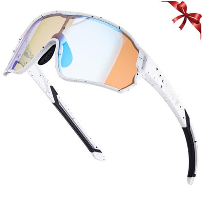 ROCKBROS Photochromic Sports Kids Sunglasses For Boys Girls Children Youth MTB Biking Sunglasses for Kids Ages 8 to 14 - color: Yellow