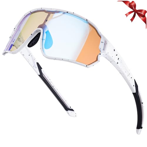 ROCKBROS Photochromic Sports Kids Sunglasses For Boys Girls Children Youth MTB Biking Sunglasses for Kids Ages 8 to 14 - color: Yellow