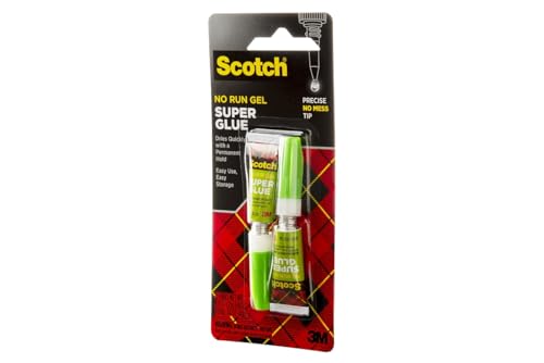 Scotch Super Glue Gel, .07 oz, 2-Pack, Dries Quickly with a Permanent Hold (AD112)