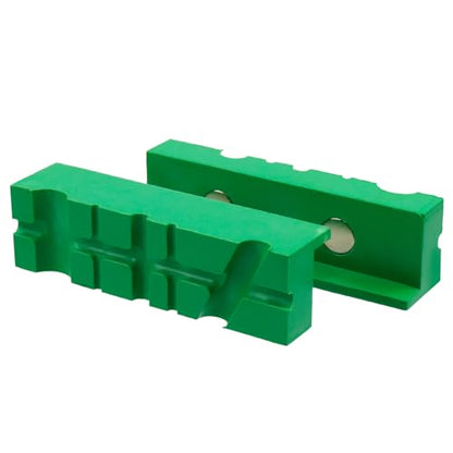 4" Bench Vise Block with 1 Pair Multifunctional Rubber Jaw and Suitable for All Kinds of Vise with Magnetic Back Cover, Green - color: Green, size: 4 Inch