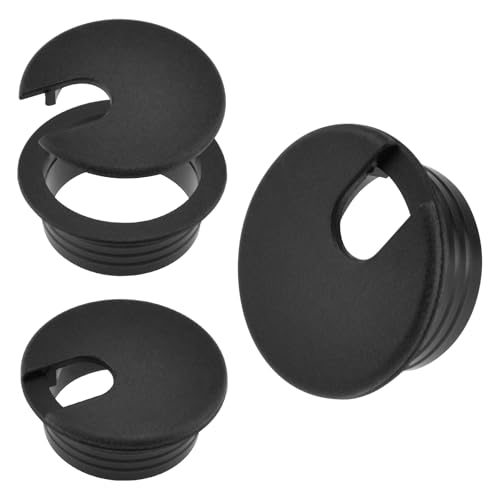 1-1/2 inch(38mm) Black Desk Hole Cover Grommet ABS Plastic Wire Organizers for Computer Desk Cabinet (3 Pack) - color: Black, size: 1-1/2 inch