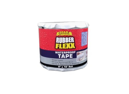 Leak Stopper Rubber Flexx Waterproof Tape |4 in x 10 ft| Repair Material to Seal and Fix Leaks, Roofs, Gutters, Windows & More! | Incredible Adhesion w/Durability and Toughness | 1 Pack White - size: 4 x 10 Roll