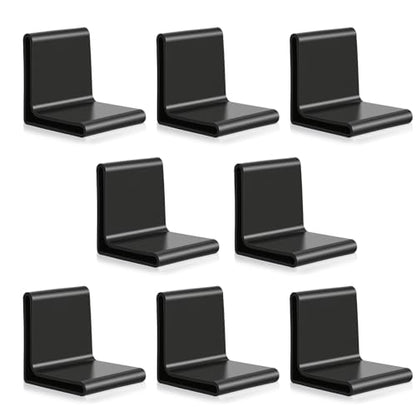 8 Pcs 1-1/2" x 1-1/2" Bed Frame End Caps, L Shape Rubber End Caps for Metal Bed Frame Feet, Anti Slip Noise Reduction Protectors for Metal Leg Shelf Home, Black Corner Guard