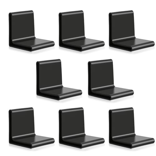 8 Pcs 1-1/2" x 1-1/2" Bed Frame End Caps, L Shape Rubber End Caps for Metal Bed Frame Feet, Anti Slip Noise Reduction Protectors for Metal Leg Shelf Home, Black Corner Guard