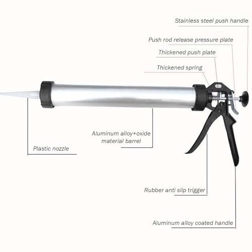 Caulking Tool Gun, 20 Oz Sausage Caulking Guns, Soft and Hard Glue Gun with 10 Nozzles Adhesive Sealant Tool Kit Guns Household Tools, Caulk