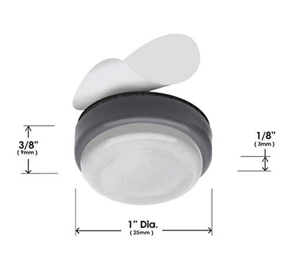 GorillaGlides CB253 1 Inch Chair Sliders/Furniture Glide Floor Protectors (Set of 8 Glides) Self-Adhesive Screw-On Glides, for Sliding on Hard Surface Floors and Low-Pile Carpet, Round - size: 1 Inch - 8 Pack