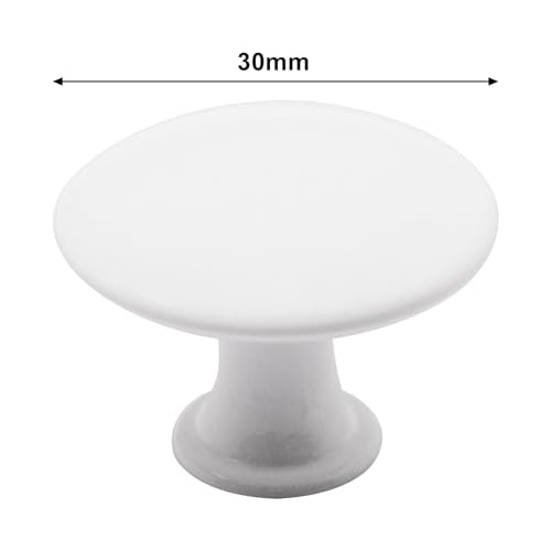 8 Pcs White Cabinet Knobs, Round Dresser Knob Kitchen Drawer Knobs, Single Hole Cupboard Door Knob Dresser Drawer Pulls Handles - color: White, size: 8 Pack