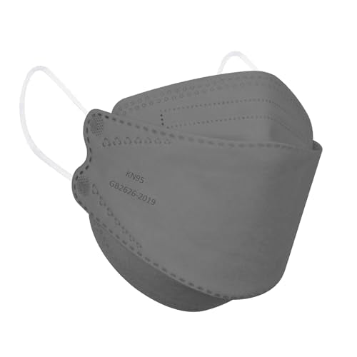 Borje KN95 Face Masks for Adults 50 Pack, 5-Ply Grey Disposable Face Mask Against PM 2.5 Smoke & Dust, Filtration Efficiency 95% - color: Grey=50pcs