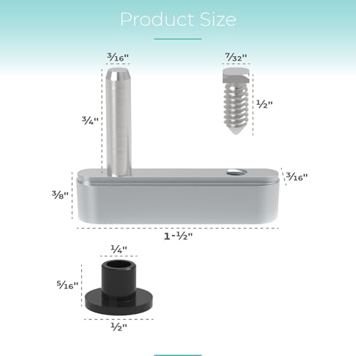 Shower Door Pivot Block with 3/4" Pin for Framed Swing Shower Doors, Shower Door Hinge Pin Kit Fits Framed Swing Door Replacement Pivot Bracket, Glass Door Replacement Parts