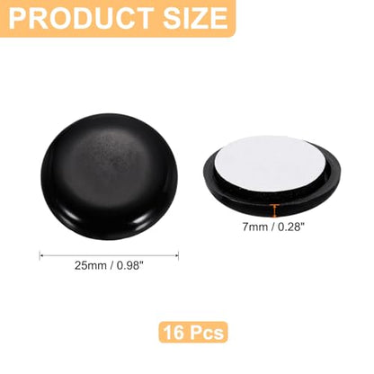 uxcell 24Pcs Plastic Furniture Sliders 1" Self-Adhesive Round Furniture Leg Protectors, Table Chairs Foot Cups Sliders Reusable Furnishing Movers for Hardwood Floors Tile Laminate - size: 1"