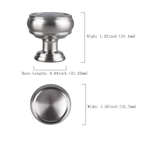 10 Pack Brushed Satin Nickel Cabinet Knobs, Furniture Hardware Knob Cabinet Pulls, Modern Single Hole Hardware for Kitchen Cabinet, Dresser, Drawer - color: Brushed Satin Nickel