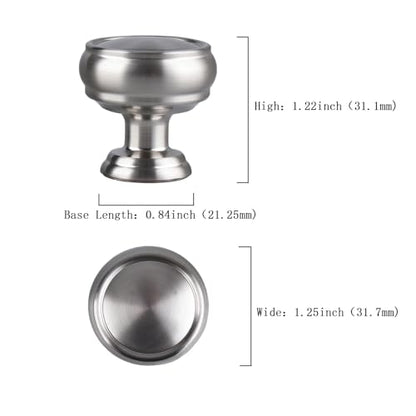 10 Pack Brushed Satin Nickel Cabinet Knobs, Furniture Hardware Knob Cabinet Pulls, Modern Single Hole Hardware for Kitchen Cabinet, Dresser, Drawer - color: Brushed Satin Nickel
