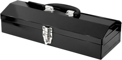Portable Tool Box, 16inches Metal Tool Box, 4 Non-Slip Foot Pads, Ideal for Trailer, Mechanic, DIY-ers, Car Toolbox, Workshops, Garages, Repair Shops,Black - size: 1P-16in-Black