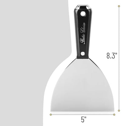 Bates Choice 5-Inch Carbon Steel Flexible Putty Knife, Metal Scraper, Drywall Spackle Knife, Paint Scraper Tool, Wall Scraper, Metal Putty Knife, Drywall Putty Knife - color: Black, size: 5 Inch