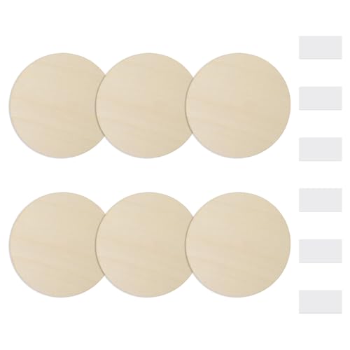 Wooden Ceiling Hole Cover Plate, 6Pcs Blank Wall Hole Cover Round Decorative Wall Repair Plates for Holes, Cracks (5 Inch) - color: Light Yellow,5in, size: Round-6pcs