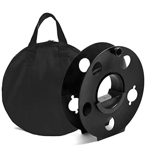 Portable Heavy Duty Cord Storage Reel 1 Pack Easy to Use with Center Rotating Handle 100 Feet for Outdoor Activities - color: Black