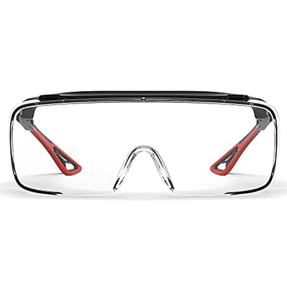 Safety Glasses Anti Fog Goggles Protective Eyewear Blue Light Blocking Anti Dust UV Protection Glasses For Men Women - color: Red and Black