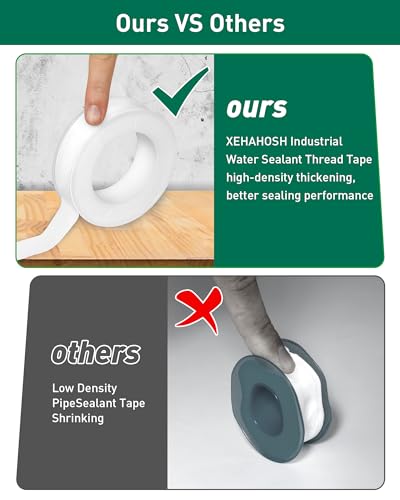 4 Roll Plumbers Tape, -374 to 536 Degree F Temperature Range, Teflon Plumbing Tape, High Density 0.45g/cm, Used for Water Pipes, faucets, valves, L 390 in x W 0.47 in³.Green - style: Green 0.47 in *4 Roll