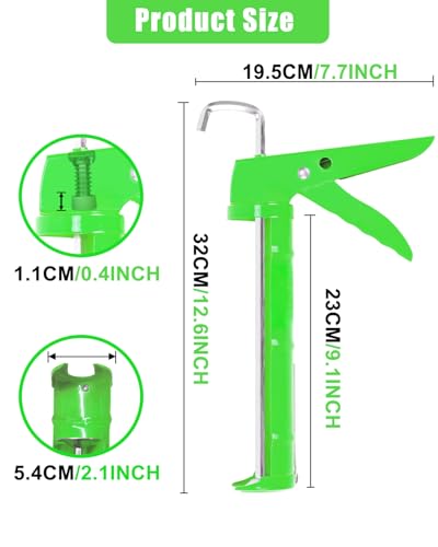 Holothurian Caulking Gun, Caulk Gun No Drip,Sealant Finishing Tool Grout Scraper for Kitchen Bathroom Window Sink Joint, 1/10 Gallon Cartridge, 10:1 Thrust Ratio, Green - color: Green