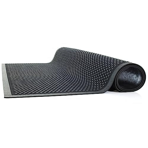 Guardian Easy Step Scraper 6X6 (69in x 69in) Indoor/Outdoor, Heavy-Duty, Solid Rubber Floor Mat,Black - size: 69"L x 69"W x 0.3"Th