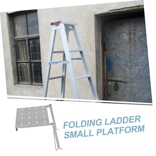 TEHAUX Iron Folding Work Platform for Ladders Versatile Tray with Tool Holder Space Saving Design for Easy Storage for Painting and Repairs