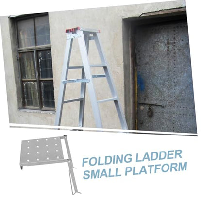 TEHAUX Iron Folding Work Platform for Ladders Versatile Tray with Tool Holder Space Saving Design for Easy Storage for Painting and Repairs