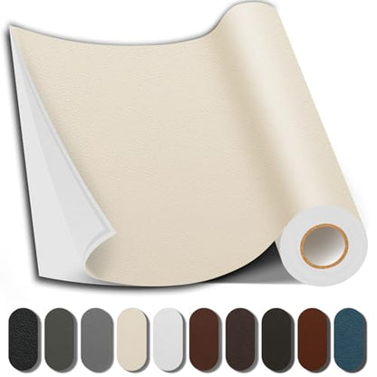 Shagoom Leather Repair Patch, Repair Patch Self Adhesive Waterproof, DIY Large Vinyl Patches for Couches, Furniture, Kitchen Cabinets, Wall （Beige, 3.5X79 Inch） - color: Beige, size: 3.5X79 inch