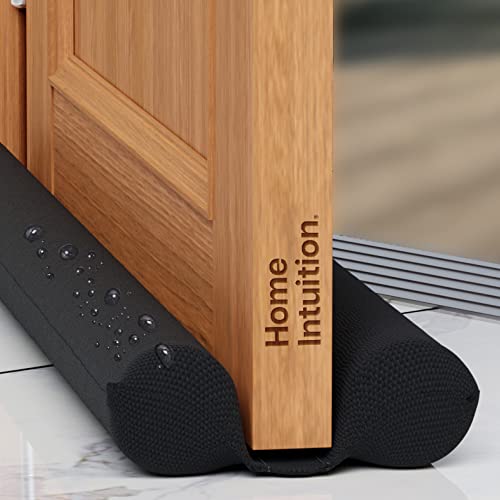 Under Door Draft Stopper for Bottom of Doors 24” - 36” Weather Stripping Gap Stoppers Door Draft Guard Seal Sweep Adjustable, Black - size: 1 Pack