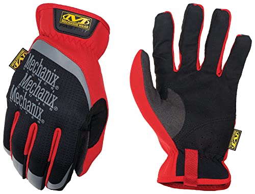 Mechanix Wear FastFit Work Gloves - Anti-Slip & Abrasion Resistant Heavy Duty Gloves - Touchscreen Compatible - Vibration Damping - Multipurpose Use - Medium - Red - color: Red, size: Medium, style: 1 Pair