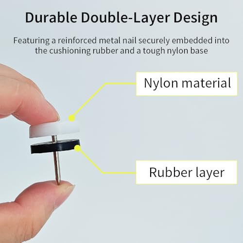 16pcs Nail on Furniture Glides 0.94 Inch (24mm) Diameter Double Thick Nylon White Chair Leg Floor Protectors Furniture Sliders Pads Table Foot Gliders for Hardwood Carpet and Tile Floors - size: 0.94 Inch (24mm)--White-16P