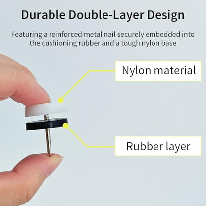 16pcs Nail on Furniture Glides 0.94 Inch (24mm) Diameter Double Thick Nylon White Chair Leg Floor Protectors Furniture Sliders Pads Table Foot Gliders for Hardwood Carpet and Tile Floors - size: 0.94 Inch (24mm)--White-16P