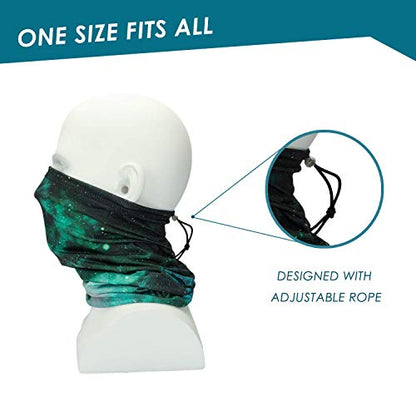 Neck Gaiter Face Mask Reusable, Cloth Face Masks Bandana Balaclava Cover Scarf Shield - color: Galaxy-blue