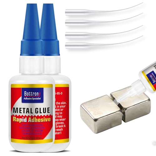 2 Pack Metal Glue for Small Piece Metals Repair, Wood to Metal Glue, Instant Dry, Waterproof, Heat-Resistant, Clear Cyanoacrylate Adhesives Ideal for Steel, Aluminium, DIY, Jewelry - size: 2 Pake, style: Metal Glue