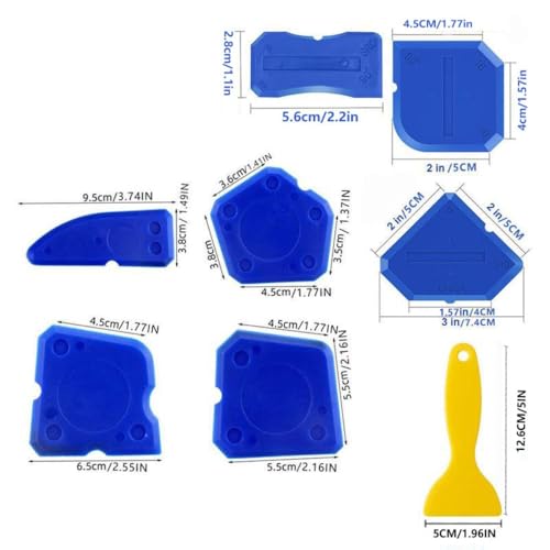 8 PCS Silicone Caulking Tools, Sealant Grout Finishing Kit for Bathroom Kitchen, Caulk Smoothing Tool Set, Grout Tool for Tile and Grout Smoothing
