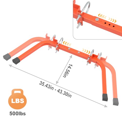 Mr Ironstone Extension Ladder Stabilizer for Roof Gutter&Wall, Sturdy Ladder Standoff Stabilizer with Non-Slip Rubber, Ladder Accessories Ladder Stand Off with U Bolt, Weight Capacity Up to 500LBS