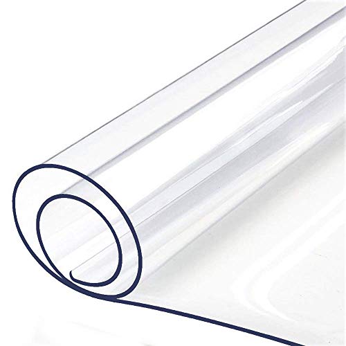 2 Sets Clear Plastic Table Protector PVC Tablecloth Cover Vinyl Table Cloths Easy Clean Wipeable Furniture Topper Pad for Dining Living Room Coffee Tables Mat Desk Pad Oblong Rectangular 24 x 36 inch - color: New Version Clear Color, size: 36" x 24" 2 Set