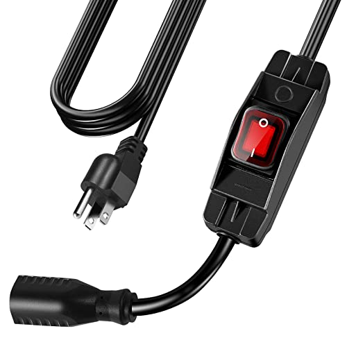 Extension Cord with Switch On/Off Waterproof Switch 10Ft No Plugging and Unplugging Invintage Stereo Devices Without Built-in Power Switch(10 FT) - color: Black, size: 10 Ft