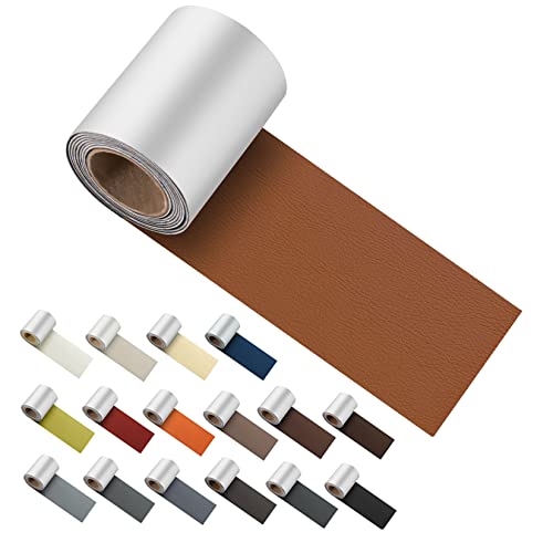 ILOFRI Self Adhesive Leather Repair Patch Tape 3x60 inch, Vinyl and Leather Repair Kit for Furniture, Couches, Car Seat, Boat Seat, Sofa, Vinyl Upholstery, Chair, Interior - Light Brown #2 - color: Light Brown #2, size: 3x60 inch