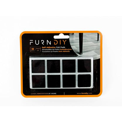 Furndiy Felt Furniture Pads for Hardwood Floors, Self-Adhesive Felt Pad for Chairs & Seat Legs, Easy Slide, Anti Scratch, Noise Stopper, Bumper & Buffer, Floor Protection - Based in USA - 1" Black - size: 0.9" x 32Pcs Black