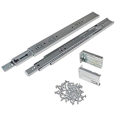 Gobrico 16-Inch Heavy Duty Full Extension Rear/Side Mount Drawer Slides with Brackets Soft Closing Ball Bearing Drawer Runners, 10Pairs - size: 16 Inch
