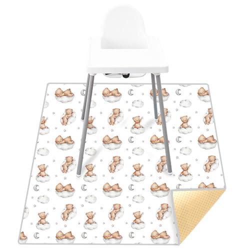 Extra Large Floor Protector Splat Mat Beige Brown Pastel Non Slip Washable Pad