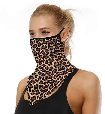 Kyerivs Face Mask Reusable Washable Cloth Bandanas Women Men Neck Gaiter Cover Ear Loops - color: Leopard 05